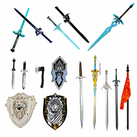 Pedang PU Foam Putih Dark Chaser 42.52" Sword Art Online Ringan Tahan Lama Prop Fantasi Senjata Panggung Kustom OEM untuk Cosplay