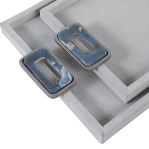 Vassoio decorativo in legno con manici in stile costiero per centrotavola da caffè, 12x6 pollici - Product Image 5