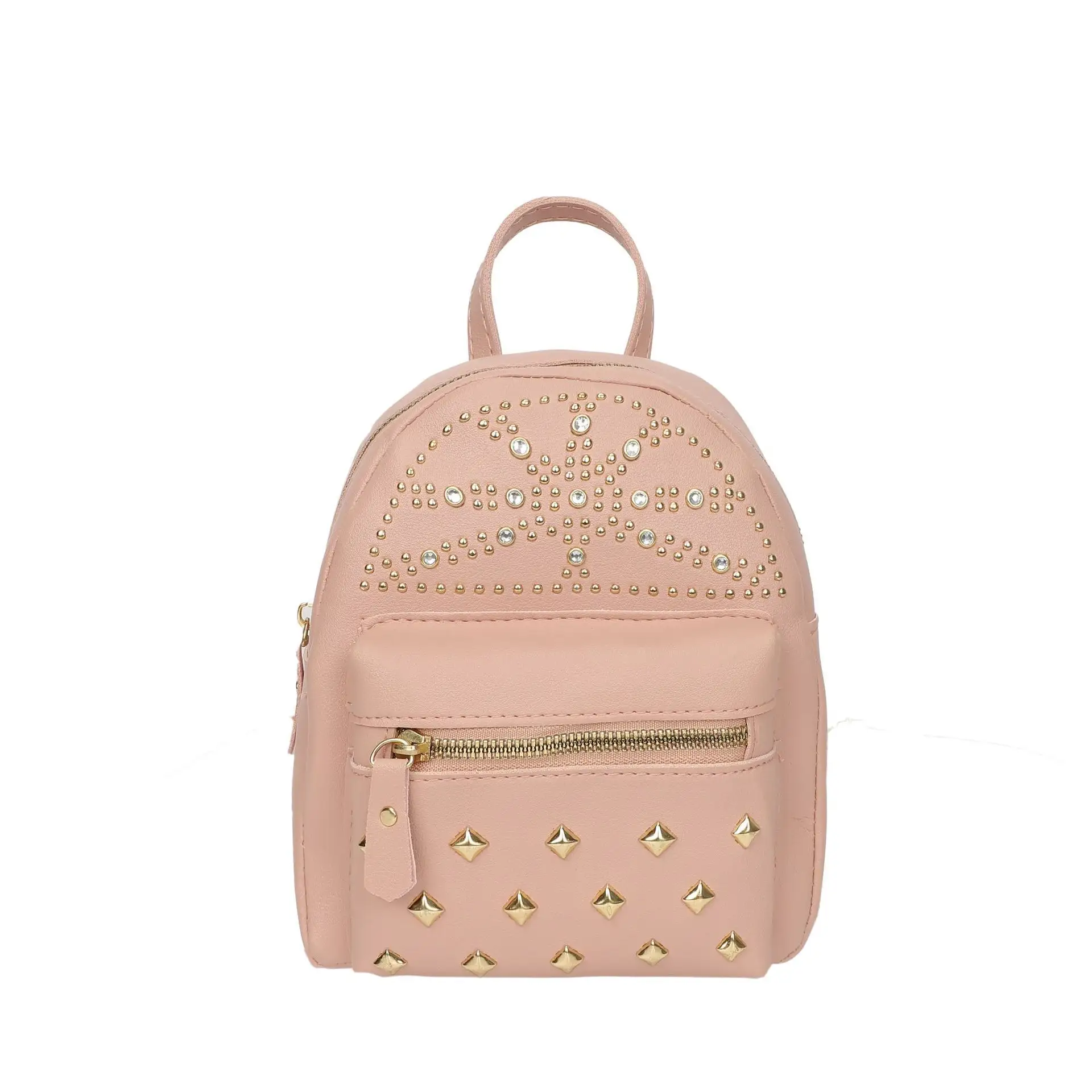 BESTELLA Wholesale Fashion Teenager Girls Backpack Female England Style Retro Handbag Rivet Mini Backpack Pu Leather School Bag