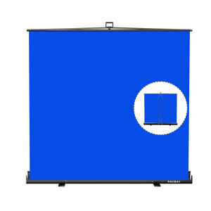 RAUBAY 78.7 x 82.7in Large Collapsible Blue <b>Backdrop</b> Screen Portable Retractable Panel Photo Nude Background with <b>Stand</b> - Product Image 1