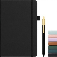 Carnet ligné A5 en similicuir avec stylo inclus, 160 pages, papier épais 100 g/m², pour le travail et l'écriture professionnelle