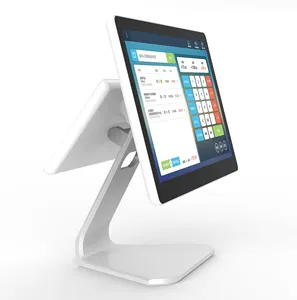 双屏台式 pos机赛扬 J1900 windows android pos 终端触摸 pos 系统收银机