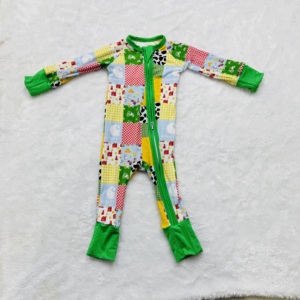 Grosir anak laki-laki dan perempuan RTS bambu baru lahir pakaian bayi kasual baju monyet bayi dua arah piyama bambu lengan panjang anak-anak - Product Image 6