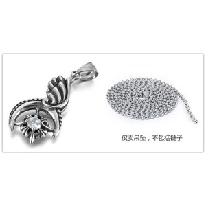 Joyería Yunnique Steel Wing, colgante de luna con engaste de garra de acero inoxidable, amuleto para mujer, regalo - Product Image 3