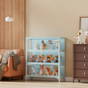 Vitrine moderne en acier et en verre avec éclairage LED, <span class=keywords><strong>4</strong></span> <span class=keywords><strong>tiroirs</strong></span> et <span class=keywords><strong>4</strong></span> étagères pour le salon, la chambre à coucher, l'hôtel, l'appartement, décoration - Product Image 5