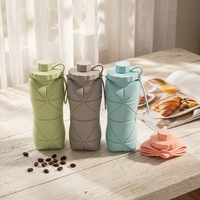 Gourde pliable télescopique en silicone pour le voyage transfrontalier – Bouteille portable de style ancien pour l'extérieur