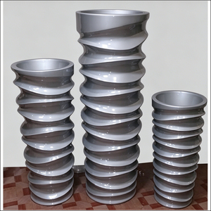 Macetas de Lujo con Acabado de Mármol, Elegantes Jarrones con Aspecto de Piedra para Decoración de Vestíbulos de Hotel, Macetas Grandes para Piso - Product Image 3