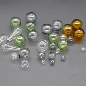 Diy jóias personalizadas tamanhos várias cores colorido arco-íris, pequeno, transparente, oco, mini bola de vidro vazio
