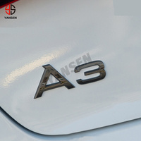 Lettres et chiffres 3D chromés noirs brillants pour A3 A7 A8 Q7 A5 A6 A4 Q2 Q3 Q5 – Emblème, plaque signalétique, badge, autocollant pour coffre de voiture