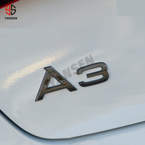 Lettres et chiffres 3D chromés noirs brillants pour <span class=keywords><strong>Audi</strong></span> A3 A7 A8 Q7 A5 A6 A4 Q2 Q3 Q5 – Emblème, plaque signalétique, badge, autocollant pour coffre de voiture - Product Image 6