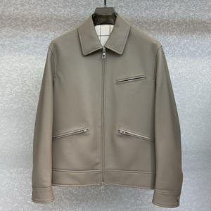 جاكيت رجالي من الجلد الطبيعي، ملابس ماركة، جاكيت جلد أصلي للرجال، معطف مصمم بأسلوب العلامة التجارية - Product Image 1