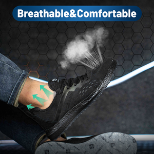 Jiankun รองเท้านิรภัยสำหรับผู้ชายและผู้หญิง, รองเท้าเซฟตี้หัวเหล็กกันน้ำกันการเจาะพื้นรองเท้าสำหรับทุกฤดูกาลขายส่ง - Product Image 5