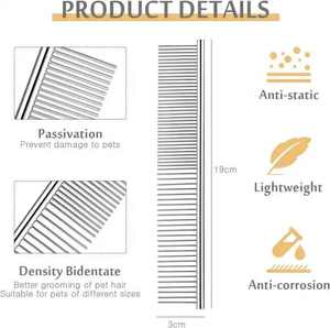 新デザインペットコームペットマッサージプロの脱着ブラシ抗シラミコームペットノミコーム - Product Image 3