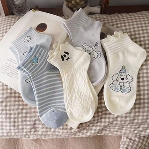 Calcetines Tobilleros para Mujer, Finos, Cortos, Transpirables, Absorbentes de Sudor, con Diseño de Animales de Dibujos Animados, para Uso Diario, Juveniles, Talla Única - Product Image 1