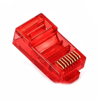 Conectores Modulares RJ45 UTP 8P8C Chapados en Oro |   Conectores de Cable Ethernet Multicolor Cat5e/Cat6/Cat6a para Redes LAN