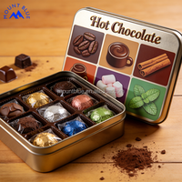 Boîte de chocolat chaud personnalisable de haute qualité, chocolat de luxe en boîte, saveurs riches et variées, chocolat chaud avec boîte cadeau