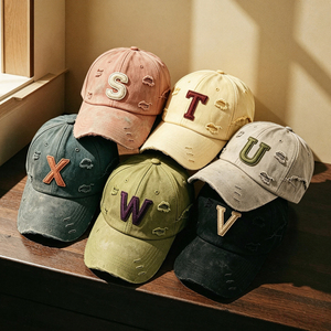 Custom Embroidery Logo High Quality Vintage Denim <strong>Baseball</strong> <strong>Cap</strong> 6 Panel Curved Brim Distressed Washed Cotton Sport Dad Hats - Product Image 3