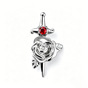 Pendientes de titanio G23 con diseño de cruz gótica punk y espada, aretes de titanio de grado implante con rosca interna para labret y <span class=keywords><strong>piercing</strong></span> de <span class=keywords><strong>labio</strong></span>. - Product Image 4