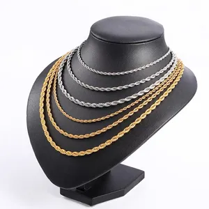 Hot sale white/yellow gold plated 1.5mm 2mm 2.5mm 3mm wide sterling silver 925 rope chain for necklace jewelry