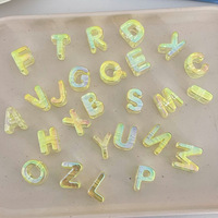 Perles de lettres transparentes en acrylique Ice Clear, kit de pendentifs à grand trou pour chaîne de téléphone portable