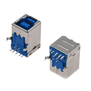 ขั้วต่อ USB 3.0 แบบ Type-B ตัวเมีย ทำจากทองเหลืองแท้ 90 องศา °   ดีไซน์มุมฉากพร้อมตัวเรือนสีน้ำเงินเพื่อการเชื่อมต่อเครื่องพิมพ์ที่เสถียร - Product Image 4