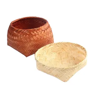 Wholesale Artificial Rattan Woven Bamboo Basket Outdoor Picnic Basket Fruit Basket