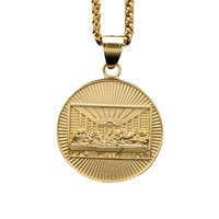Collier pendentif en acier inoxydable imperméable et résistant au ternissement, style hip-hop vintage, représentant la dernière communion, pour homme