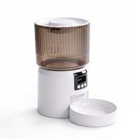 Distributeur automatique de nourriture pour animaux de compagnie intelligent 4L, alimentation programmée, enregistrement vocal 10s, double alimentation, ABS pour chats et chiens