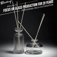 Bouteilles diffuseurs à roseaux en verre côtelé personnalisées en usine, de 50 à 300 ml, flacons en verre de luxe vides pour aromathérapie, couleurs et logos personnalisés