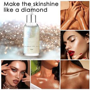 Etiqueta privada Vegan <span class=keywords><strong>Make</strong></span> <span class=keywords><strong>Up</strong></span> <span class=keywords><strong>Glow</strong></span> Body Face Illuminating Makeup Liquid Highlighter Diamond Holographic Shimmer Oil - Product Image 6