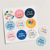 Étiquettes cadeaux d'anniversaire personnalisées, autocollants adhésifs en papier, étiquettes de scellage pour emballages cadeaux, cadeaux de fête