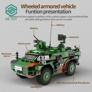 HS 692 pièces enfants assemblage en plastique bloc de construction ensemble Construction modèle jouet simulant voiture blindée Pielzeug Simulation briques - Product Image 3