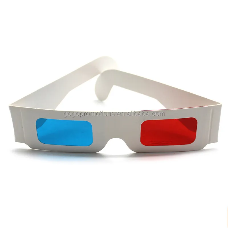 แว่นสายตาสีฟ้ากระดาษสีแดงแบบพับได้แว่นตาสำหรับดูหนัง3D ออกแบบได้ตามต้องการ