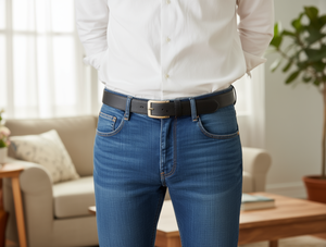 Cintura Casual da Uomo con Fibbia Rettangolare in Lega da 3,5 cm - Product Image 2