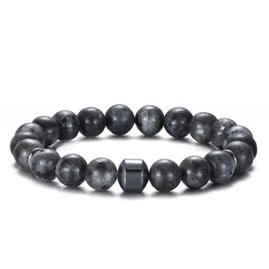 <span class=keywords><strong>Bracelet</strong></span> en pierre naturelle pour Couple, 8mm, perles de charme magnétique, extensible, perle de lave, œil de tigre, hématite - Product Image 4