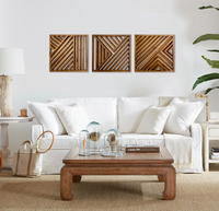 Décoration murale encadrée en bois géométrique, 3 pièces, style bohème moderne, écologique, pour chambre et salon – Meilleures ventes