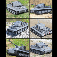 Tanques Tiger RC 1/24, Kits de Modelos de Juguetes a Control Remoto, Vehículo de Disparo Eléctrico Tiger Alemán con Control Remoto de 2.4g, Juguetes Educativos