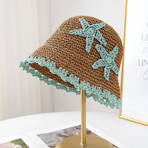 Sombrero de Paja con Bloques de Color Personalizados DLS para Mujer, con Borde con Volantes, Protección UV, Servicio ODM para Vacaciones en la Playa y Salidas Diarias - Product Image 2