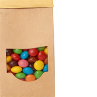 Sac cadeau en papier kraft imprimé personnalisé, écologique, classique et réutilisable pour les confiseries, la promotion de produits sucrés, l'emballage en supermarché