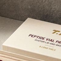 Boîte rigide personnalisée en carton blanc avec couvercle et base, impression offset, logo estampé à chaud pour flacons de peptides, 6 flacons, soins personnels