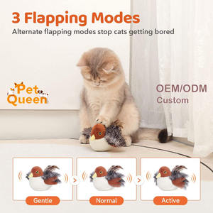 Juguete para Gatos con Forma de Pájaro, Recargable, con Plumas, Sonido Realista, Activación Táctil, Interactivo, para Ejercicio - Product Image 3