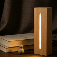 Base de lampe LED en bois pour veilleuse 3D en acrylique, support rectangulaire pour lampes, base USB en bois, lampe de table avec logo, décoration de chambre