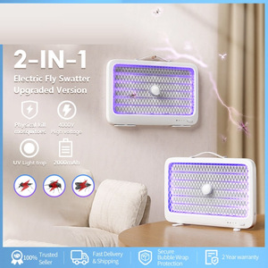 Raquette électrique anti-moustiques puissante K6 blanche - Product Image 2