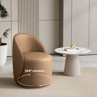 Tabouret et repose-pieds rotatifs en cuir de style américain avec dossier – Écologique et durable pour appartement, chambre, bureau à domicile