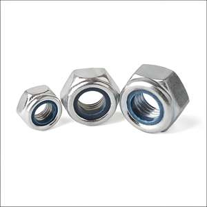 אגוז נעילה ניילון מגולוונת, Q235 פלדת פחמן, אגוז נעילה עצמית, אגוז נעילה m3-m30 - Product Image 1