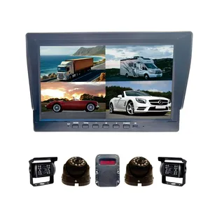 10 Inch Hd Quad View Systeem 4ch Van Auto Truck Voertuig Back-Up Side Motion Detecteren Alarm Parking Achteruit Camera Monitor