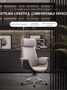 Fauteuil <span class=keywords><strong>de</strong></span> <span class=keywords><strong>Bureau</strong></span> <span class=keywords><strong>de</strong></span> Luxe pour la Maison; <span class=keywords><strong>Chaise</strong></span> Pivotante Inclinable en Cuir, Fauteuil <span class=keywords><strong>de</strong></span> <span class=keywords><strong>Bureau</strong></span> Ergonomique pour Patron - Product Image 4