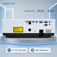 Projecteur laser à courte focale CAAVITS 0.68-0.82 7300 Lumens WUXGA 1920x1200 3LCD Installation professionnelle pour l'éducation Proyector
