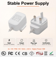 Adaptateur secteur 9V 2A 18W de qualité export, prise standard britannique, alimentation à découpage AC/DC pour caméra de vidéosurveillance, routeur réseau, unité d'éclairage LED