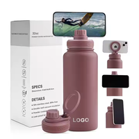 Botol Termos Olahraga Berat Kustomisasi Unggulan, Stainless Steel, untuk Perjalanan, Gym, dan Olahraga, Isolasi 12-24 Jam, Aman untuk Ponsel dengan Magnet